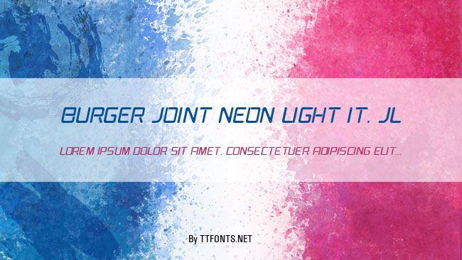 Burger Joint Neon Light It. JL example